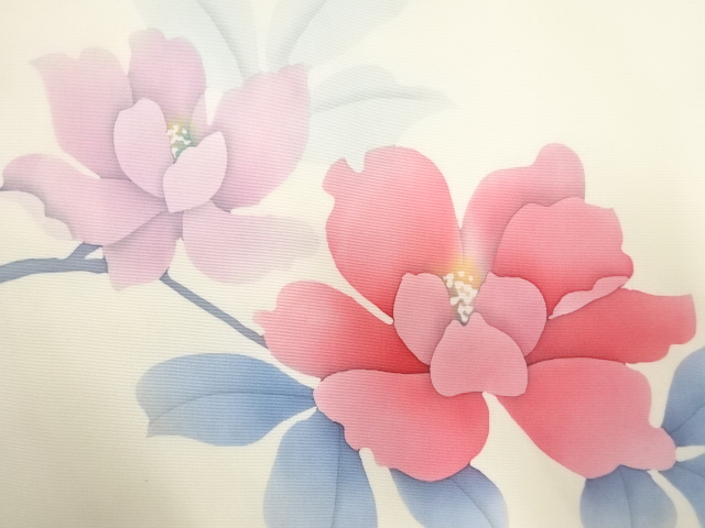 JAPANESE KIMONO / ANTIQUE NAGOYA OBI / SILK / SHIOZE / BRANCH FLOWER